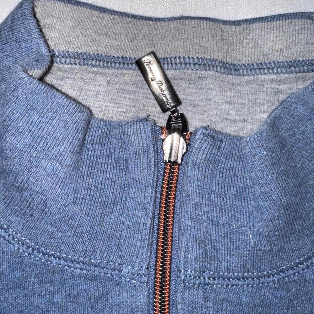 Tommy Bahama Reversible 1/4 Zip 100% Cotton Sweater Mens Blue Coastal Resort - Picture 3 of 9